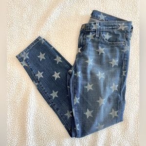 Current Elliott star print skinny jeans GUC